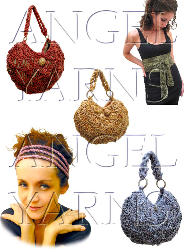 Knit Bag, Headbands, and Belt Pattern. Single Skein Stuff - New!
