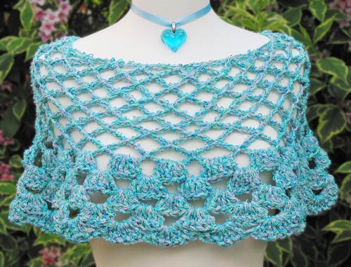 Lace Crochet Capelet with Suede Tie Pattern from SweaterBabe.com